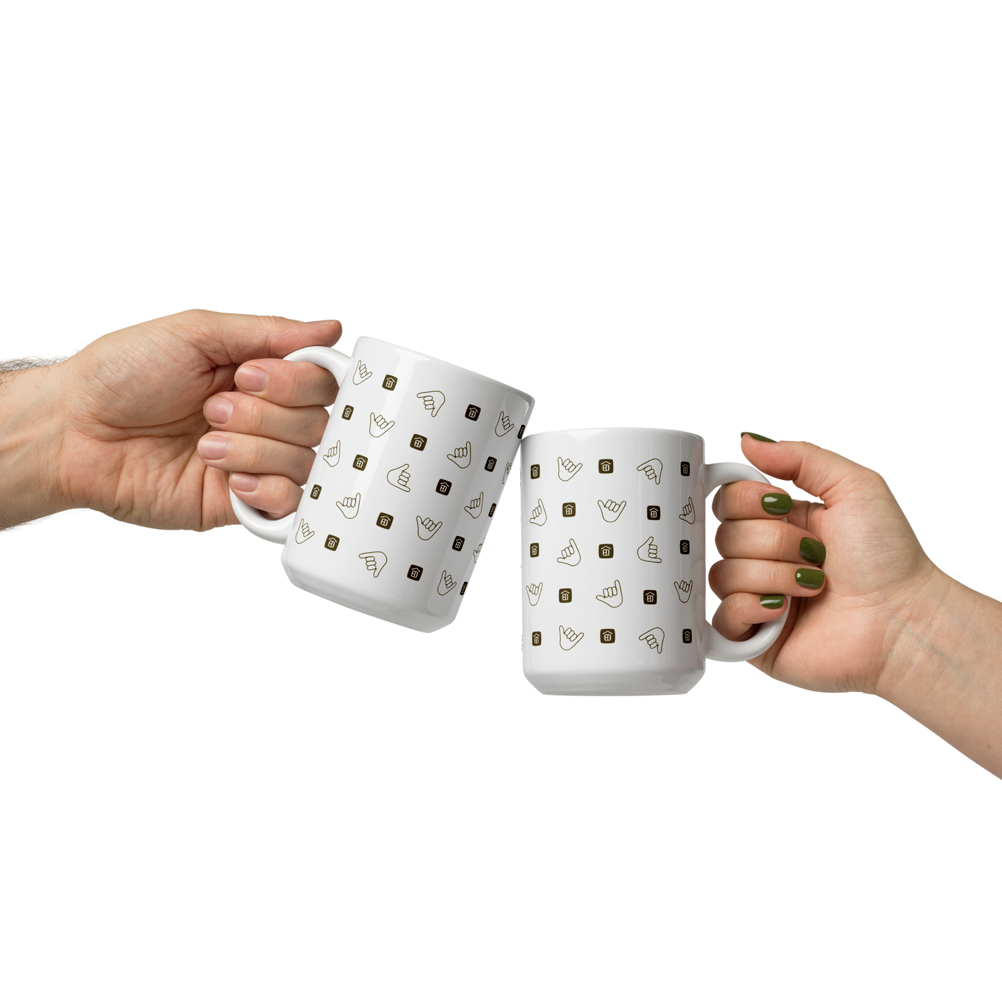 Shaka Pattern White glossy mug