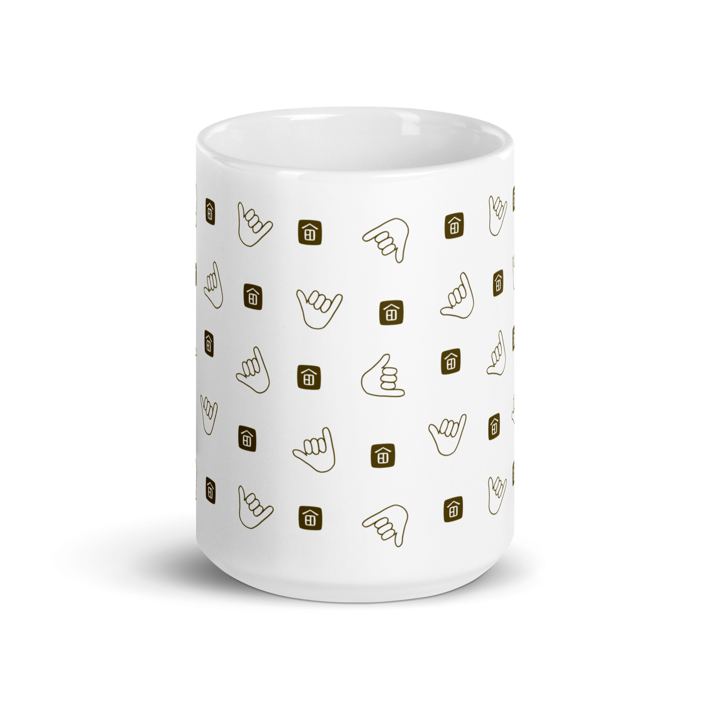 Shaka Pattern White glossy mug