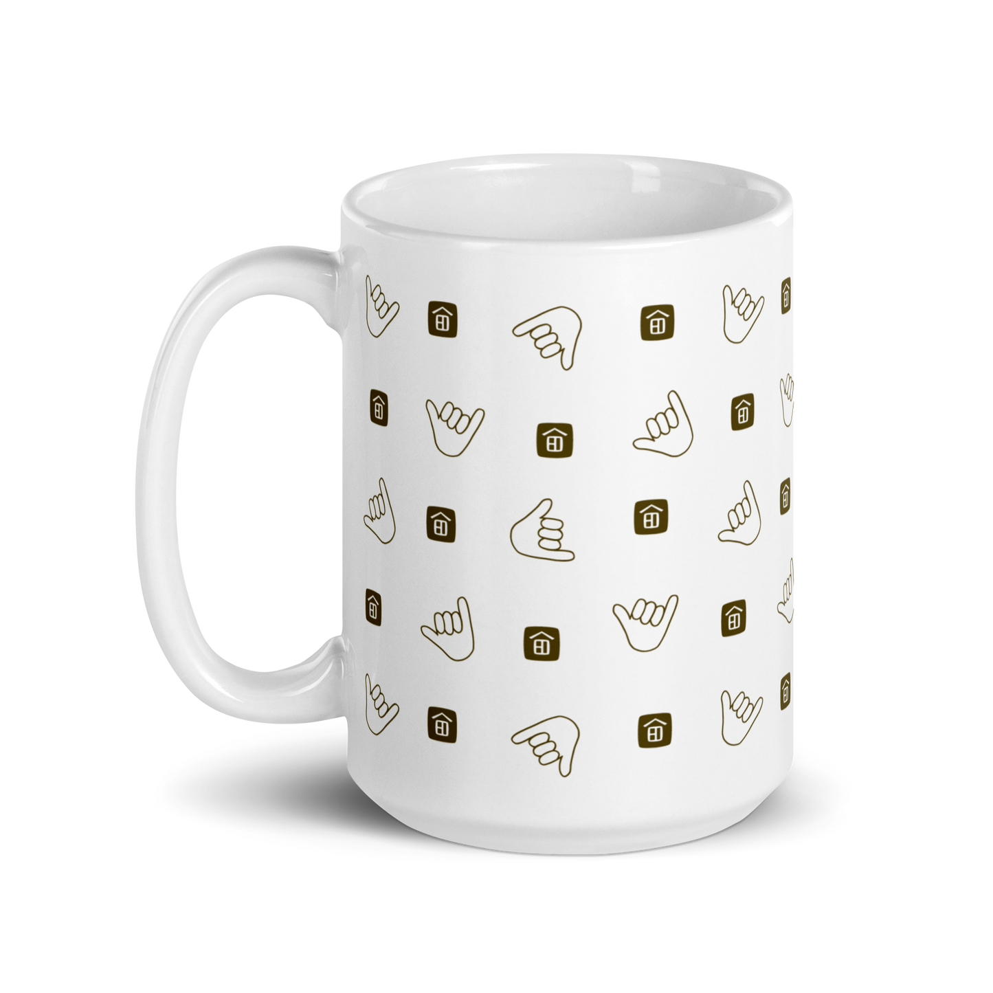 Shaka Pattern White glossy mug